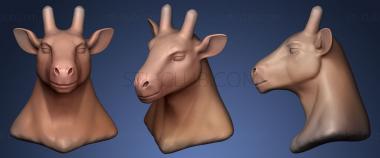 3D model Anthro Giraffe Head (STL)
