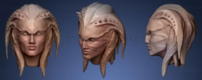 3D model Creature Head with hair (STL)