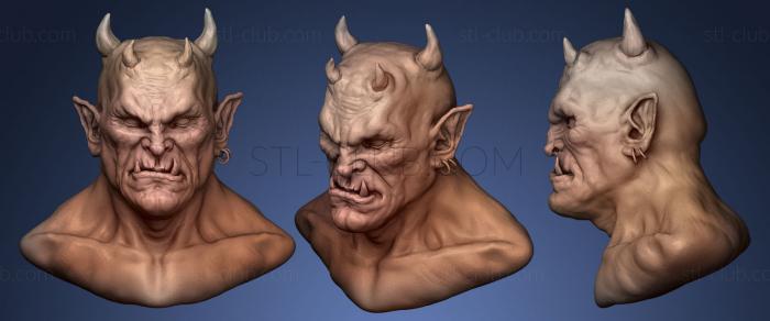 Creature Head with Horns