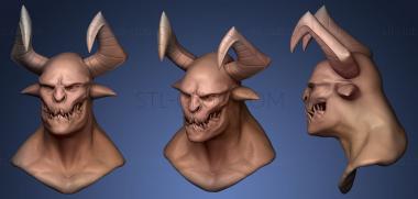 3D model demon head with horns (STL)
