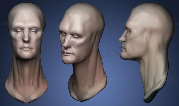 man head with a long neck