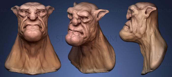 3D model Troll head with long neck (STL)