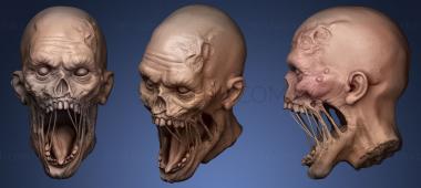 3D модель Кричащая голова зомби (STL)