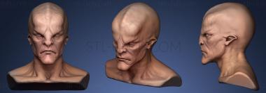 3D мадэль Скульптура головы инопланетянина 2 (STL)
