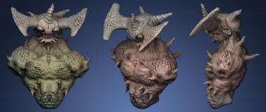 3D model Creature monster bust (STL)