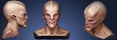 3D мадэль Скульптура Головы Инопланетянина 2 (STL)