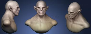 3D model Azog bust likeness study (STL)