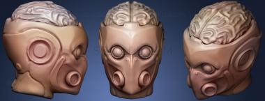 3D model Brain Head Mad Scientist (STL)