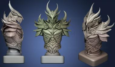 3D model Daedric Armor Bust   Combined (STL)