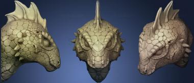 3D model Detailed Lizardfolk Head (STL)