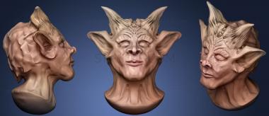 3D мадэль Голова демона со взедрнутым носом (STL)