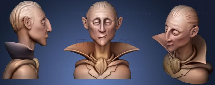 3D модель Бюст персонажа-вампира на Хэллоуин (STL)