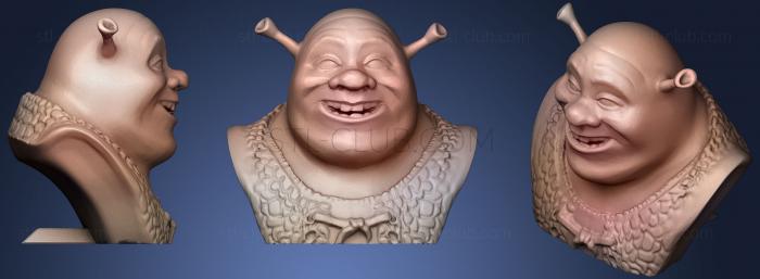 Higher Resolution Shrek Bust With Stand