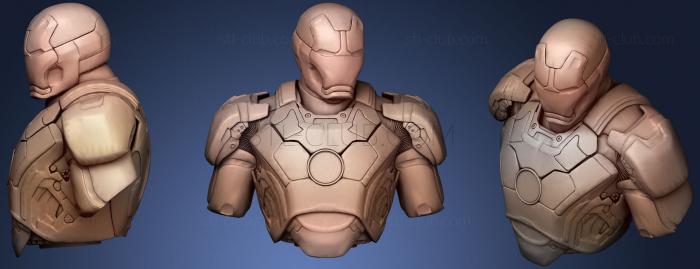 3D model IRON MAN MARK XLIII Battle damaged bust (STL)