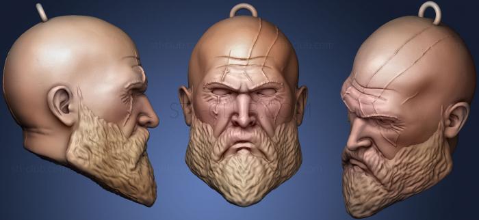 Бюсты монстры и герои Брелок kratos для 3D-печати