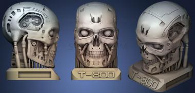 3D мадэль T800 Гладкий терминатор Endoskull P с основанием (STL)