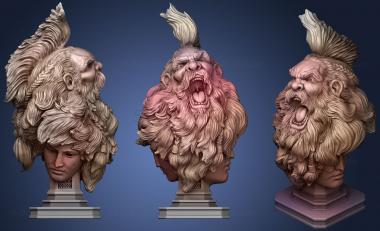 3D model The Bearded Yell & Athena Of Velletri   #remixchallenge (STL)