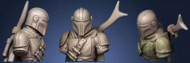 3D model The Mandalorian Low Poly Bust (STL)