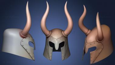 3D модель Рогатый Средневековый шлем (STL)