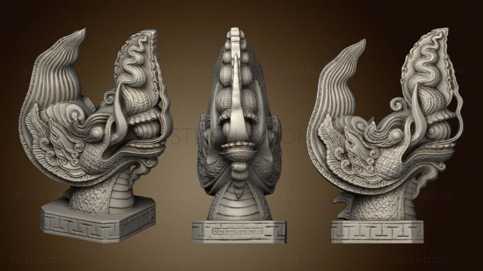 3D model Dragon head on podiment (STL)