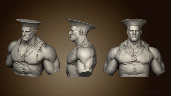 3D model Guile from Streetfighter bust (STL)