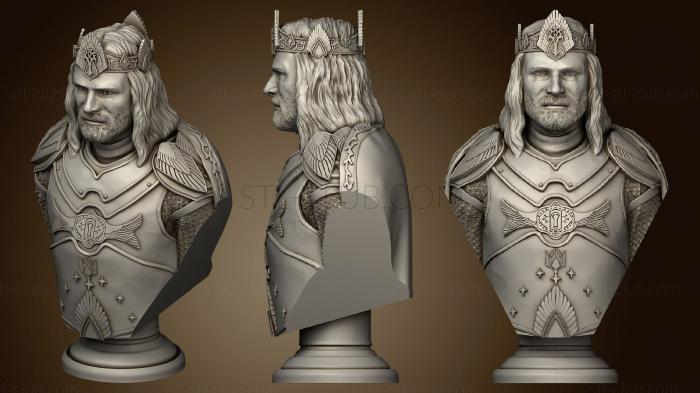 3D model King Aragorn Bust (STL)