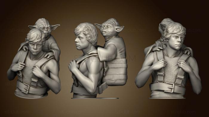 3D model Luke and Yoda on Dagobah (STL)