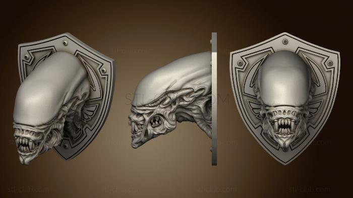 3D model New Hd Alien Head Trophy Wall Mount 2 (STL)