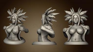 3D model Nude Woman with Feathers Bust (STL)
