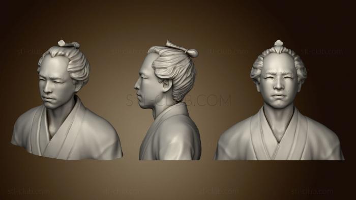 3D модель Портрет японского мужчины в кимоно (STL)