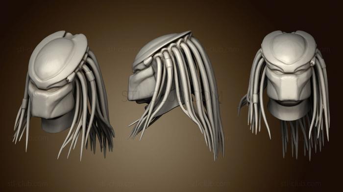 3D model Predator Bust With Hair (STL)