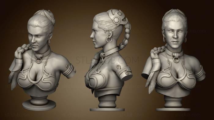 3D модель Бюст принцессы Леи в Натуральную величину (STL)