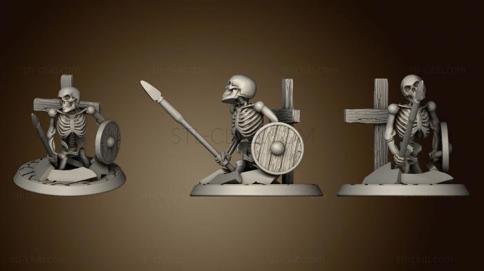 3D модель Нежить-Скелет-Воин, Выбирающийся из Могилы 2 (STL)