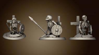 3D model Undead Skeleton Warrior Climbing out of Grave 2 (STL)