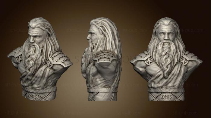 3D model zeus greek gods bust (STL)