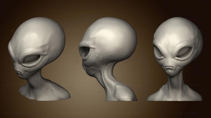 3D мадэль Голова Инопланетного (STL)