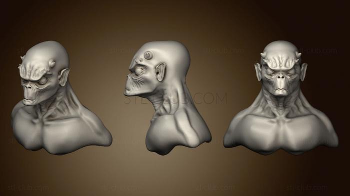 3D мадэль Голова Инопланетянина 1 (STL)