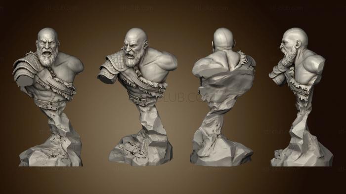 3D model Kratos God of War bust 2 (STL)