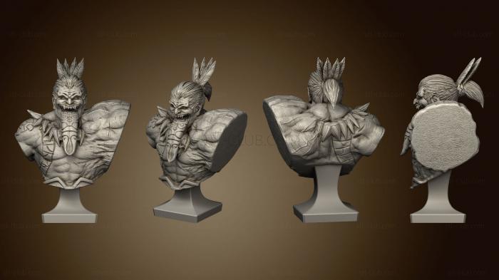 3D model Maori Mythos Tumatauenga Bust (STL)