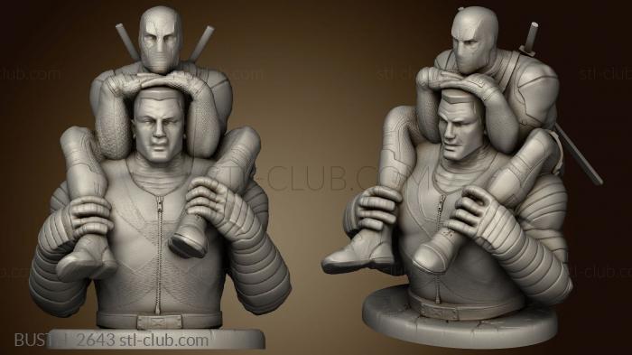 3D model Colossus and Deadpool Statue DP Half HIRES (STL)