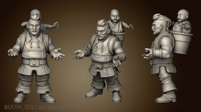 3D model town folks townsfolk (STL)