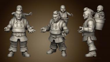 3D model town folks townsfolk (STL)