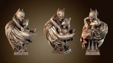 3D мадэль Бюст Женщины-кошки и Бэтмена (STL)