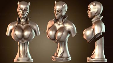 3D мадэль Бюст Женщины-кошки Перекованный Корте (STL)