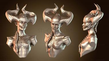 3D мадэль Элегантный бюст демонической девушки (STL)