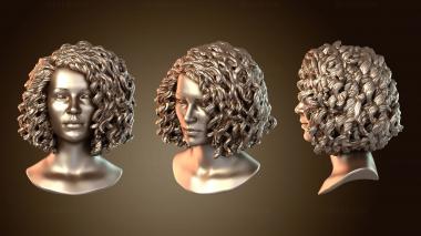 3D мадэль Женщина с вьющимися волосами (STL)
