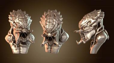 3D мадэль Джеффро Хищник БЮСТ скульптура РЕЗ (STL)