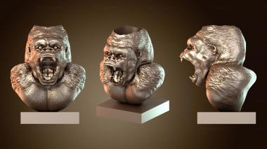 3D мадэль Кашпо с бюстом гориллы (STL)