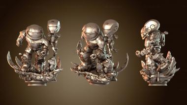 3D мадэль Железный человек Халкбастер и железный человек (STL)