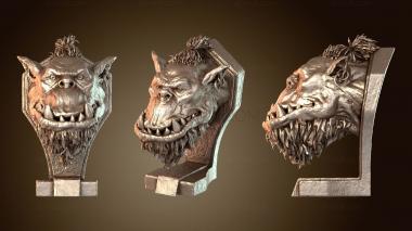 3D модель Украшенный бюст орка (STL)